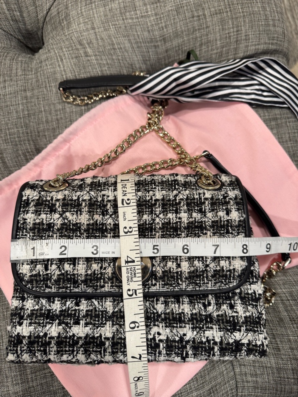 Kate Spade Bag Natalia Black & White Tweed Convertible Shoulder Crossbody Bag - Picture 17 of 17